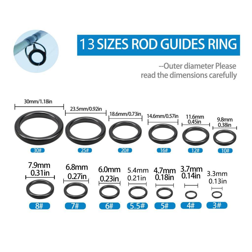 Fishing Rod Tip Replacement - 26 個の釣り竿ガイド セラミック修理キット ポールチップアイレット交換