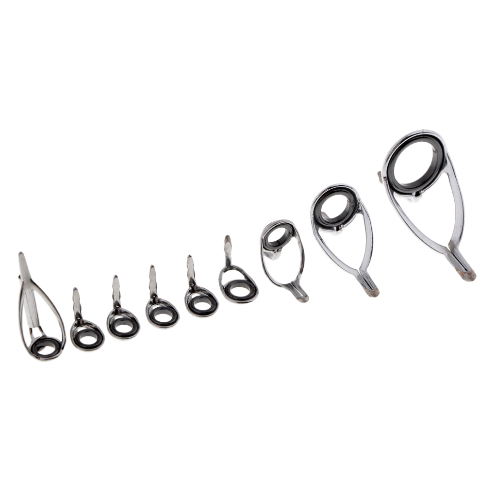 Fishing Rod Tip Replacement - ベイトキャスティングロッドガイド釣り竿チップトップ交換用スチールリング淡水ベイトキャスティングフィッシングロッドリペアキットピース/セット