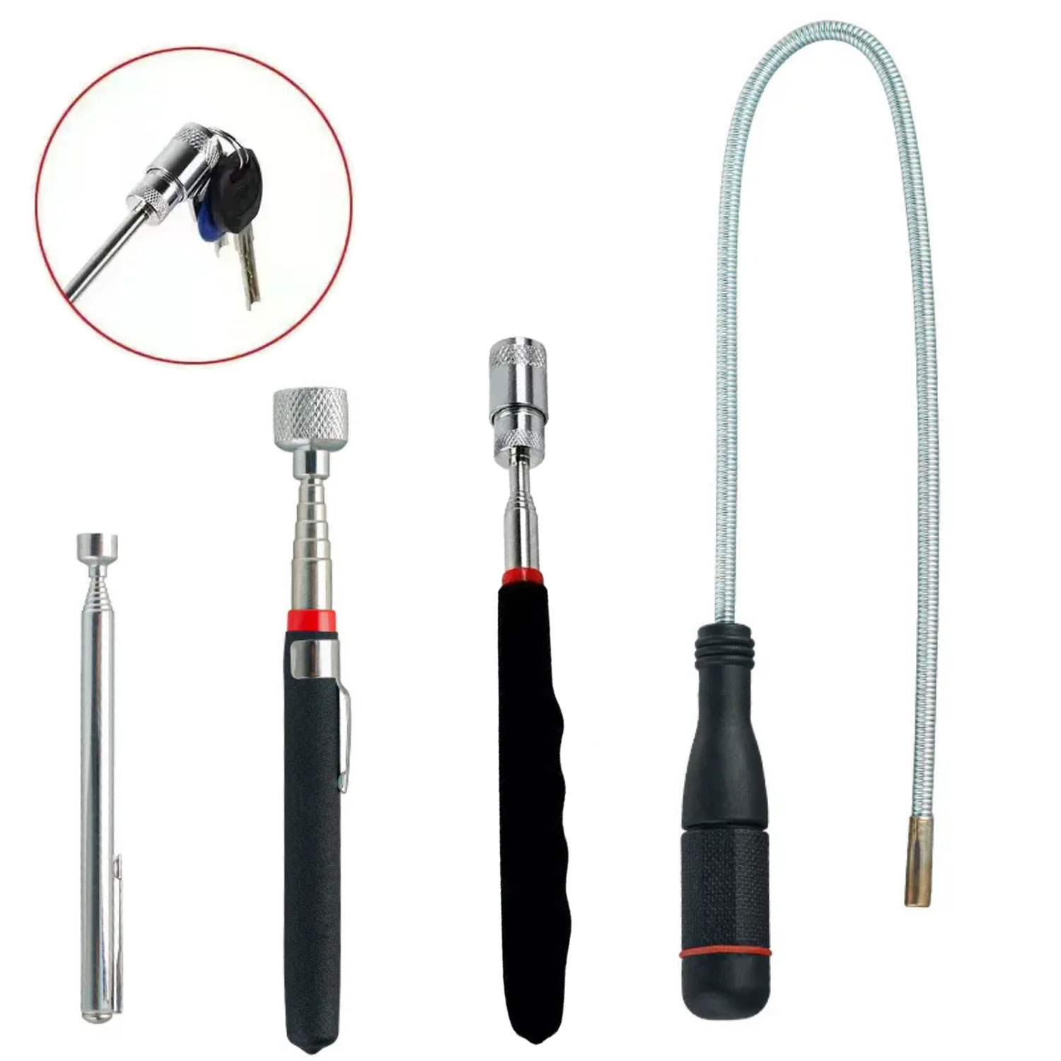 Fishing Rod Travel - 調整可能なピックアップロッド、ネジ、ナット、ボルト用の拡張可能な磁石付きミニポータブル磁気ピックアップツール