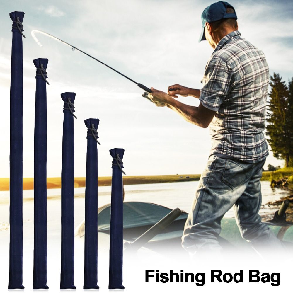 Fishing Rod Case - 多機能厚いベルベット釣竿バッグ折りたたみポータブル釣具収納袋釣竿保護カバー