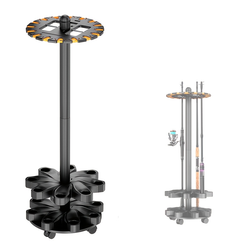Fishing Rod Rack - ガレージ用釣り竿ホルダー、360度回転式釣り竿ラック、フロアスタンド、最大16本の釣り竿を収納可能