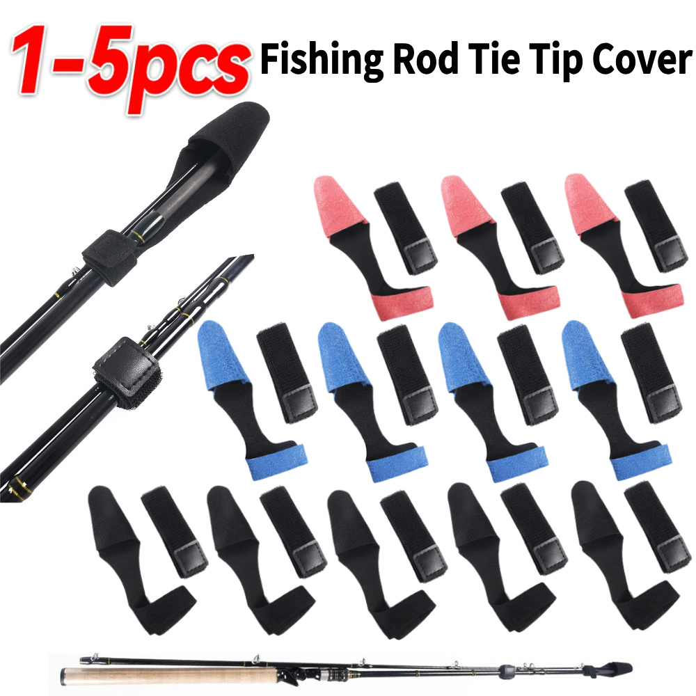 Fishing Rod Case - 1-5 個釣竿ネクタイ先端カバー高弾性テープ保護スリーブ釣竿ポールプロテクターケース釣具 Accessori