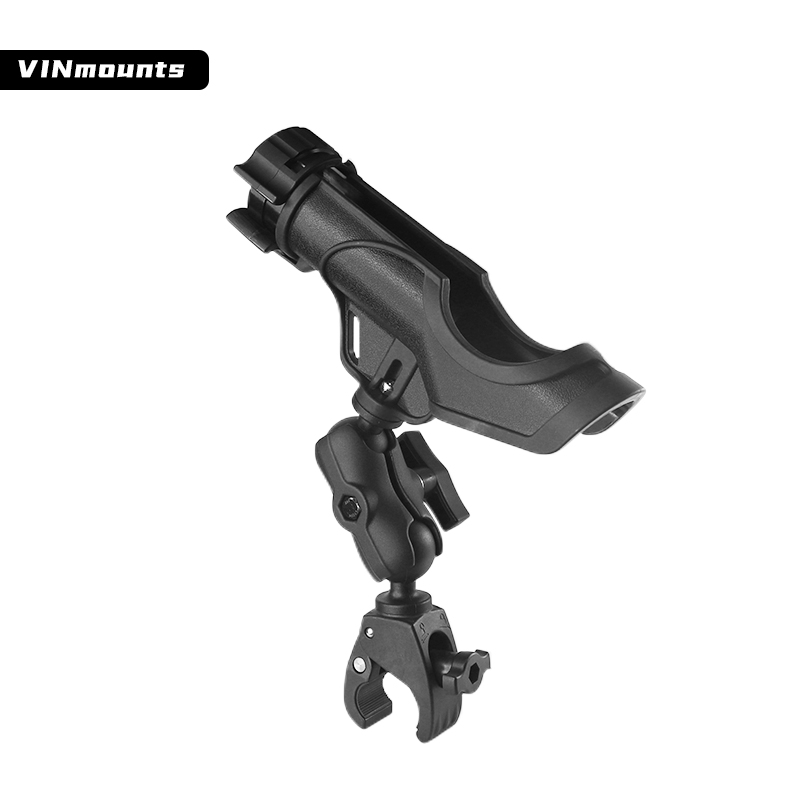 Fishing Rod Holder - VIN マウント釣り竿ホルダーブラケット 360 度調整可能 パイプクランプ付き カヤック