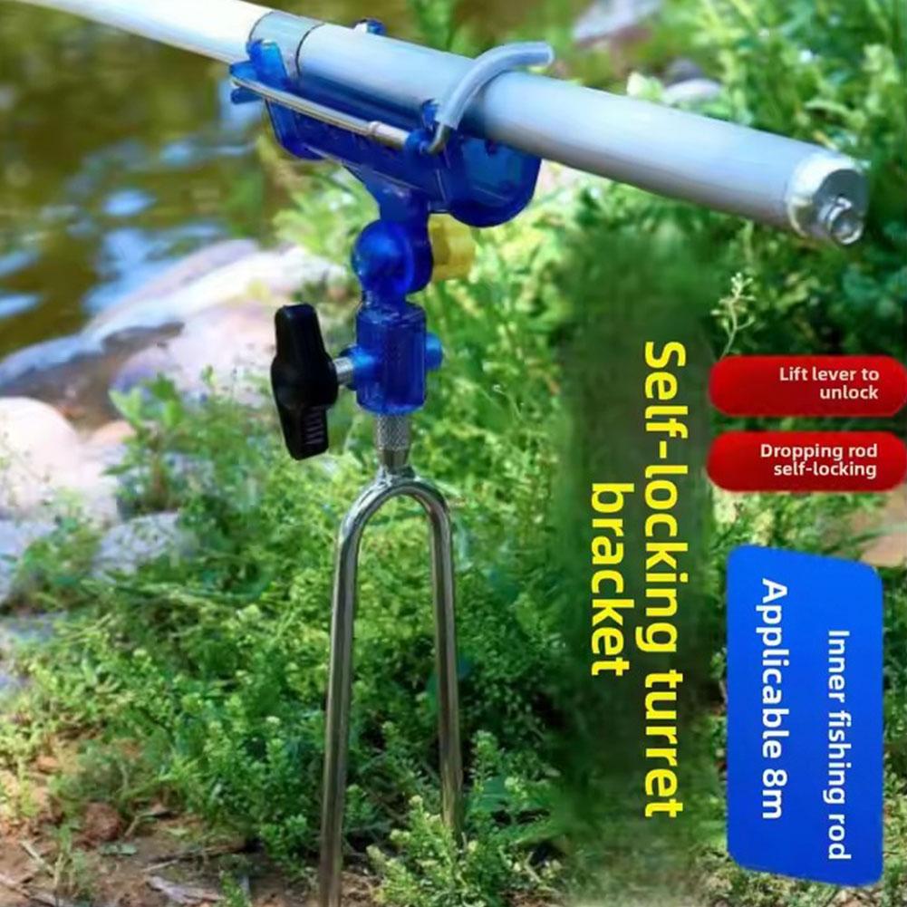 Fishing Rod Casting - ユニバーサル釣竿ホルダー調節可能な自動ロックポールスタンド多機能地面挿入式海/淡水釣り用 1/2 個