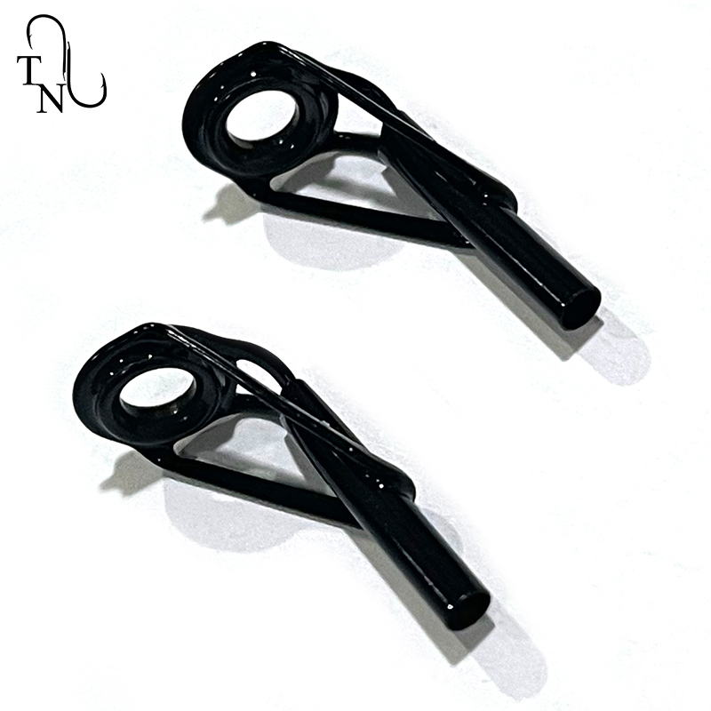 Fishing Rod Tip Replacement - Fuji-釣り修理キット,魚の交換用アクセサリー,明るい黒のチップガイド,6 #-2.2, 10個,tn103