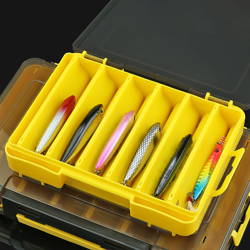 Fishing Rod Case - ❤️ 両面釣り用ルアーボックス、12コンパートメント釣り道具オーガナイザー、2つのバックル付き、プラスチック製透明収納ケース