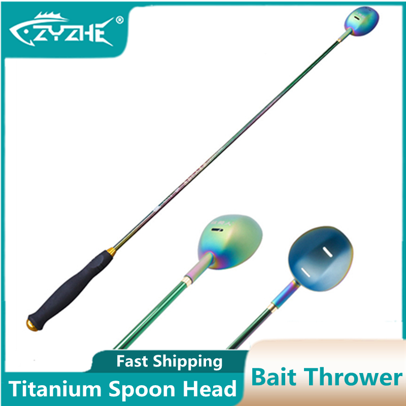 Fishing Rod Carbon Fiber - ZYZHE ベイトスローワー チタン製スプーンヘッド カーボンファイバーロッドボディ 超軽量 海水・淡水釣り用具
