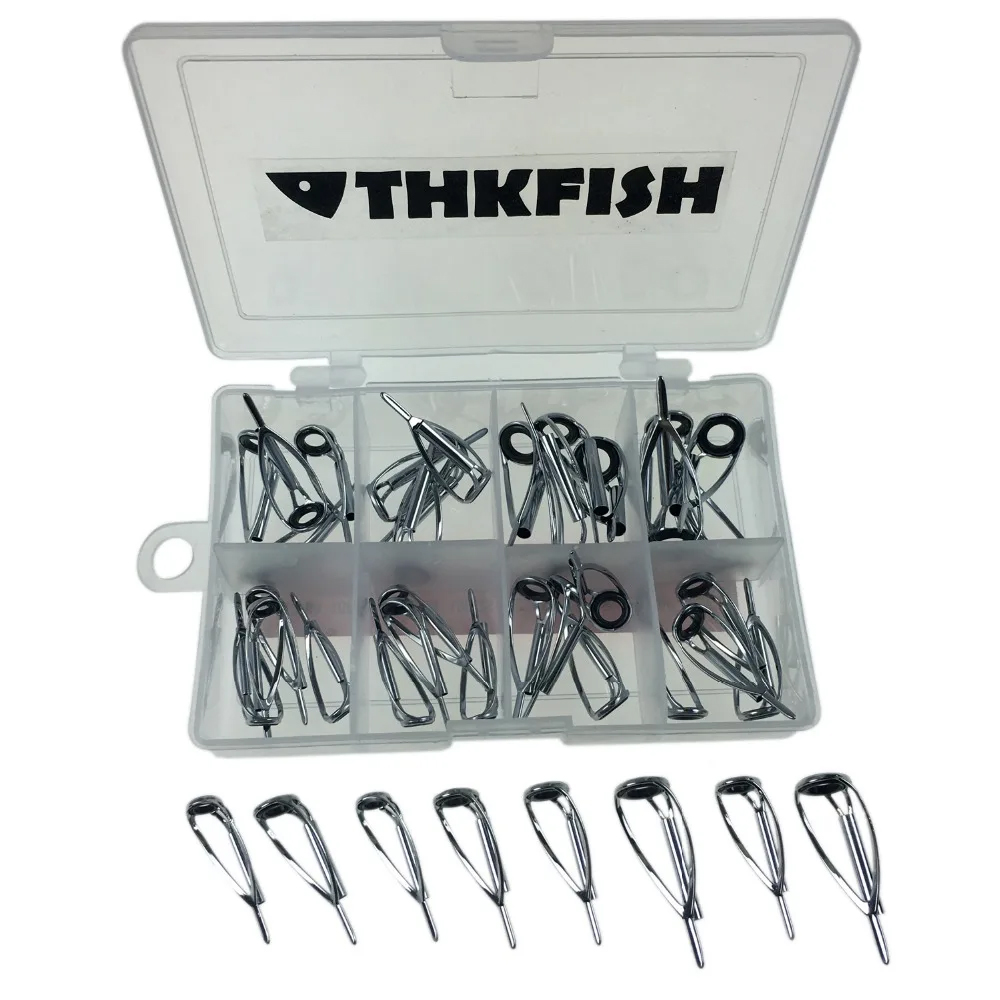 Fishing Rod Tip Replacement - 40 個釣り竿先端修理キットステンレス鋼ガイドセラミックリング釣り竿トップチップガイド交換セット 1.8-3.2 ミリメートル