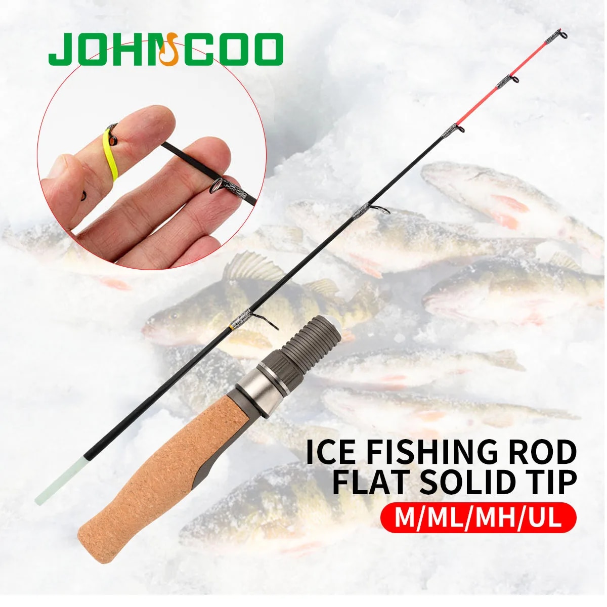 Fishing Rod Ice - コルクハンドル付きアイスフィッシングロッド,ソフトチップ,フラットチップ,ガラスファイバーチップ,高品質,50cm,ul,ml,m,mh,冬