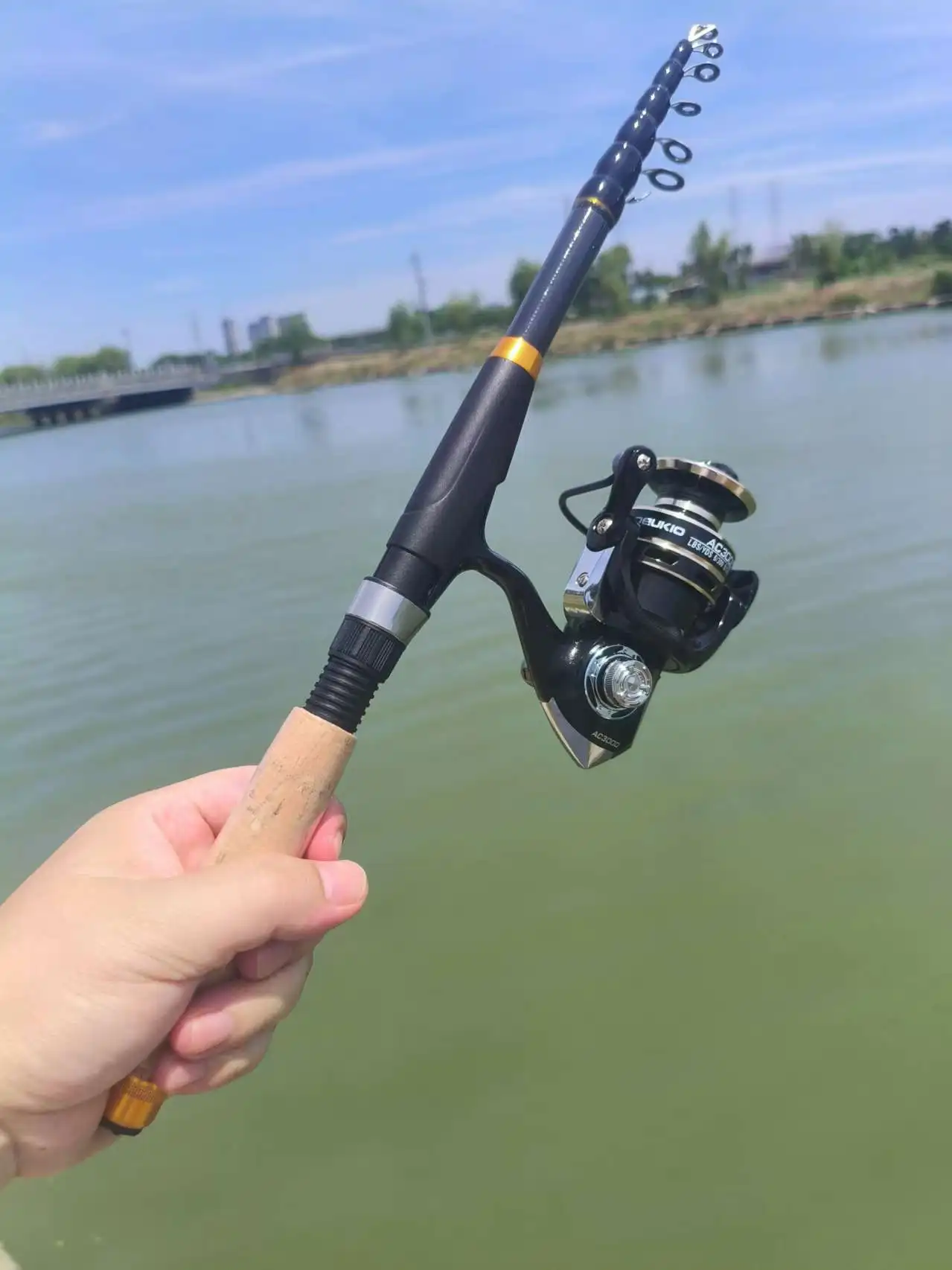Fishing Rod Spinning - DEUKIO スピニング釣り竿セットコンボ 1.8 メートル/2.1 メートル伸縮式ファイバー釣り竿と 5.2:1