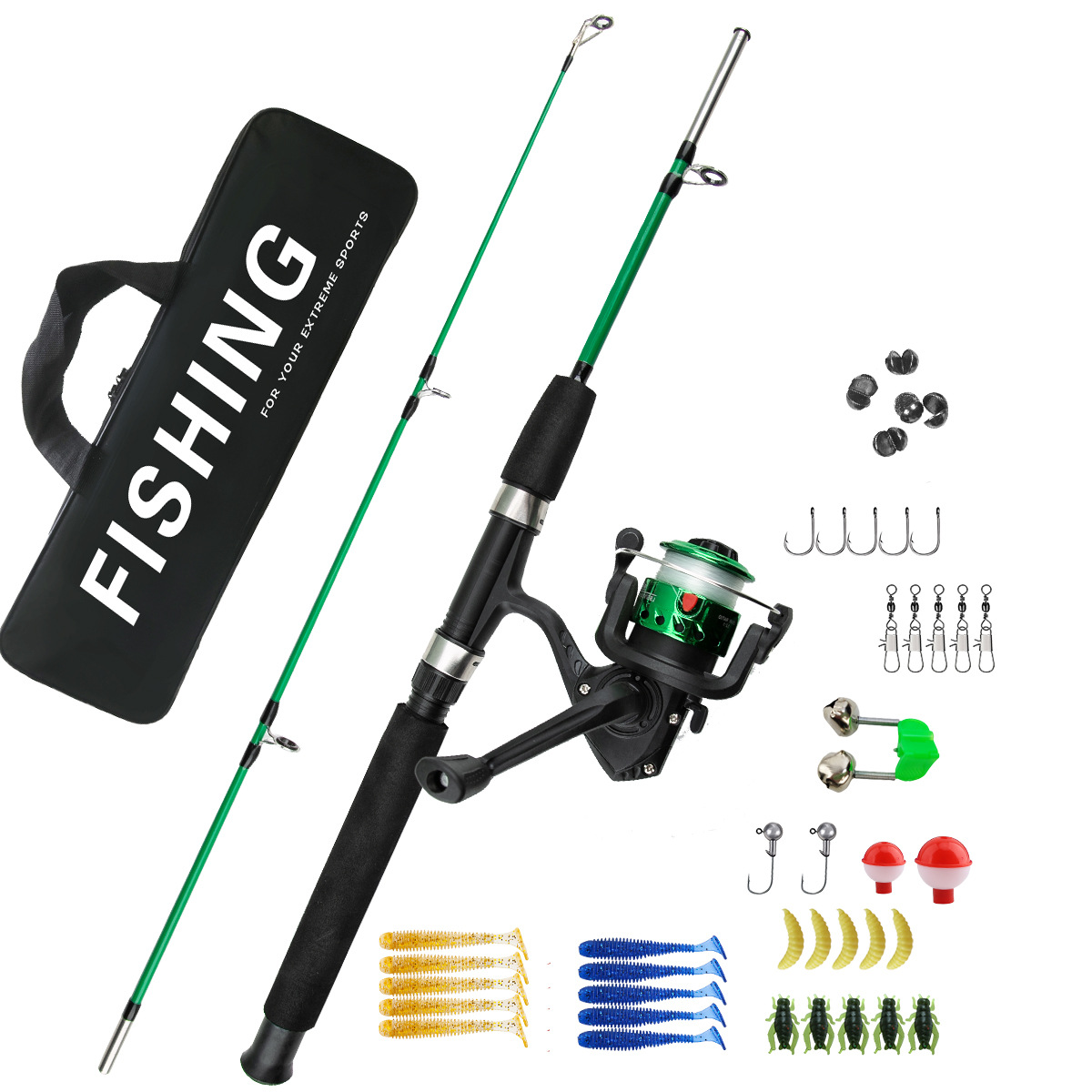 初心者向け2セクションアイスフィッシングロッドコンボ、ロング - Fishing Rod Ice のレビューと価格