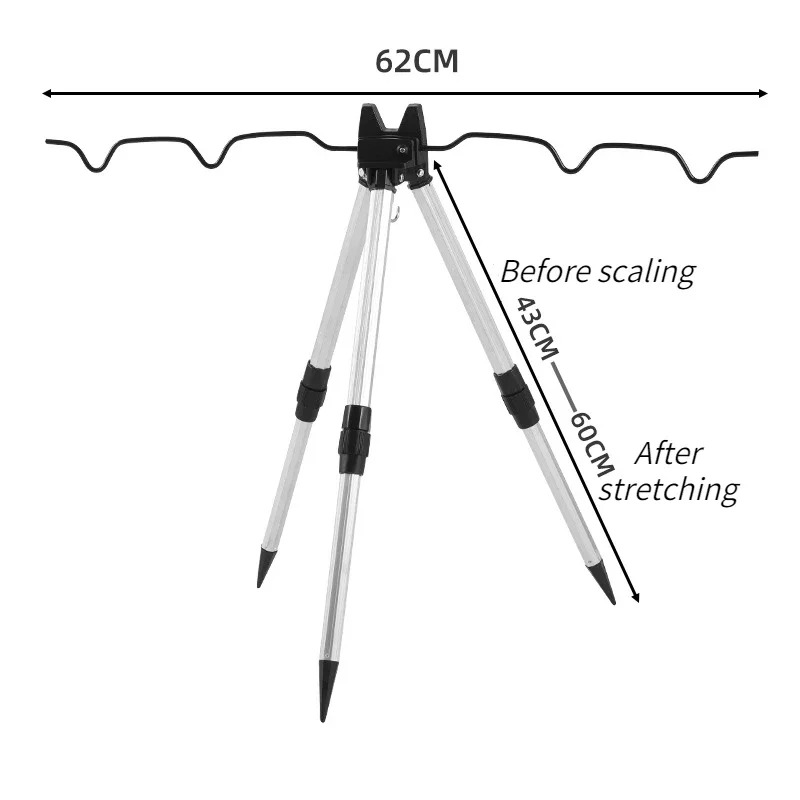 1 セット釣り伸縮式位置決めアルミ合金三角ブラケット釣り具タ - Fishing Rod Casting のレビューと価格