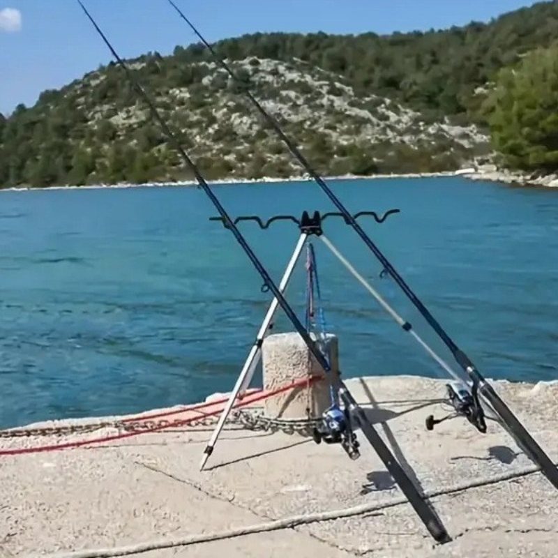 1 セット釣り伸縮式位置決めアルミ合金三角ブラケット釣り具タ - Fishing Rod Casting のレビューと価格