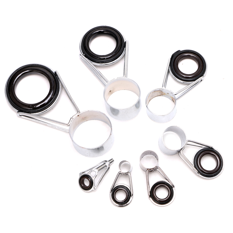 7個伸縮フィッシングロッドガイドトップリングセットいかだ釣り - Fishing Rod Repair Kit のレビューと価格
