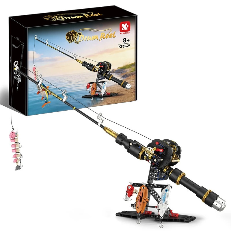 釣り竿組み立てブロックおもちゃセットリアルなクローズドスプー - Fishing Rod Building Kit のレビューと価格