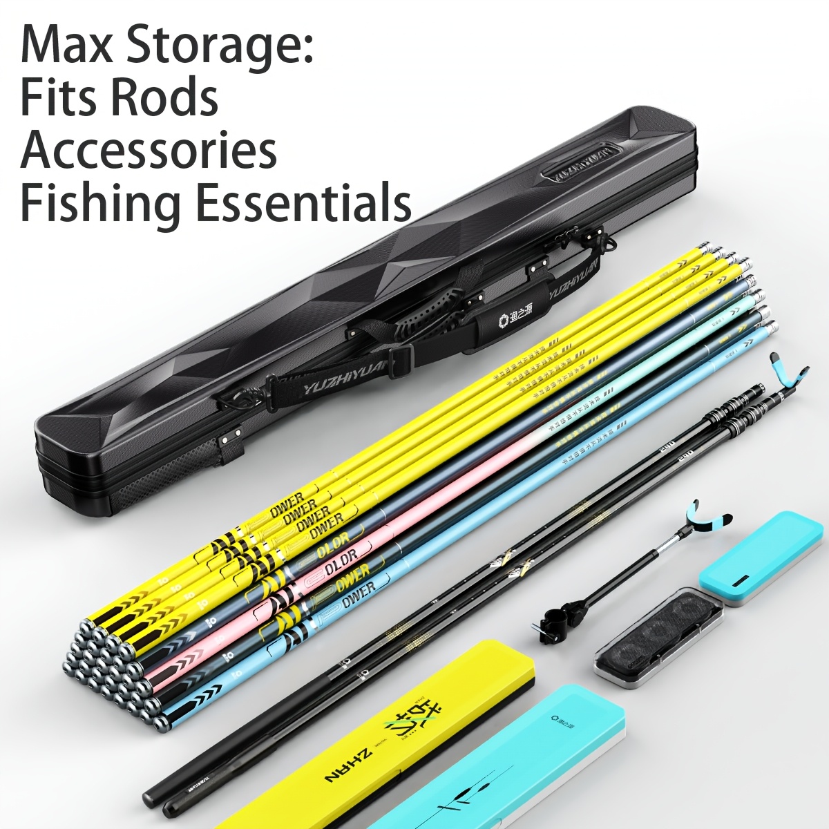 ハードシェルフライフィッシングロッドバッグ |   大容量、 - Fishing Rod Fly のレビューと価格