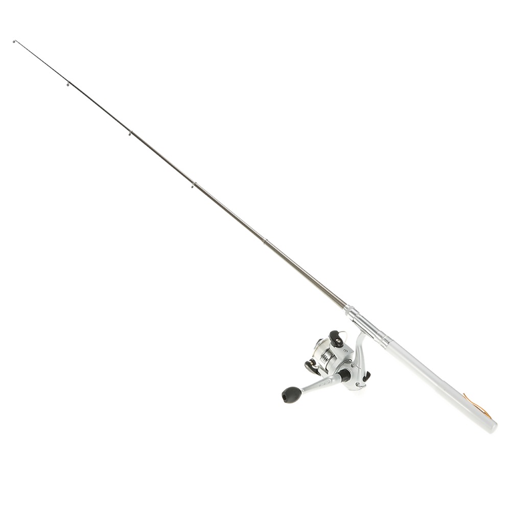 ポータブル伸縮式ポケット釣り竿 軽量シルバーペン釣り竿 ミニ - Fishing Rod Fly のレビューと価格
