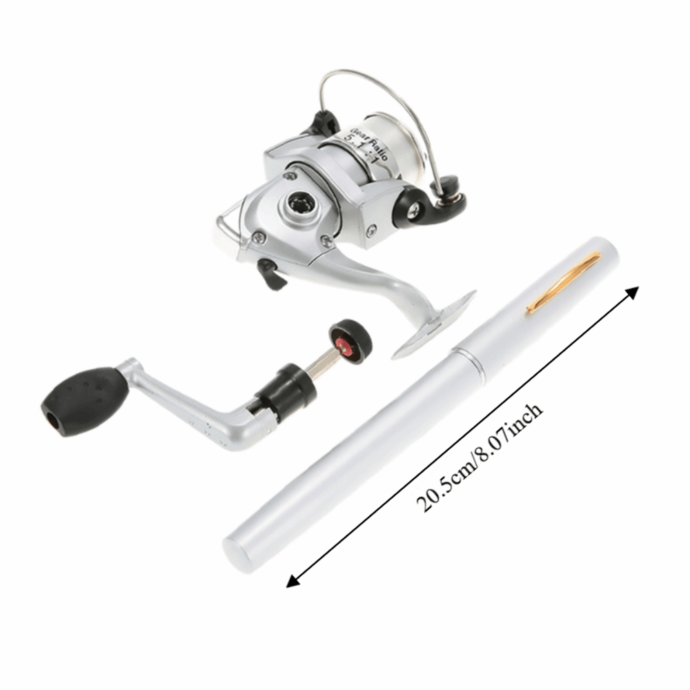 ポータブル伸縮式ポケット釣り竿 軽量シルバーペン釣り竿 ミニ - Fishing Rod Fly のレビューと価格