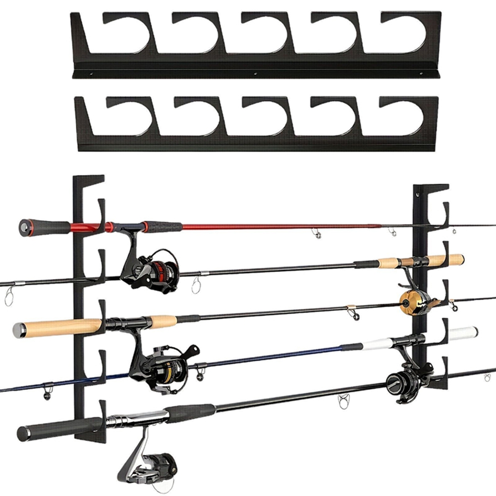 B48B-壁/天井取り付け釣り竿メタルホルダー-2個入り5本 - Fishing Rod Rack のレビューと価格