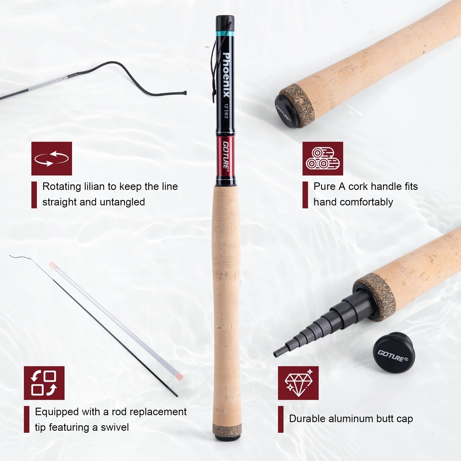 Goture 12FT 3.6M テンカラフライフィッシング - Fishing Rod Fly のレビューと価格