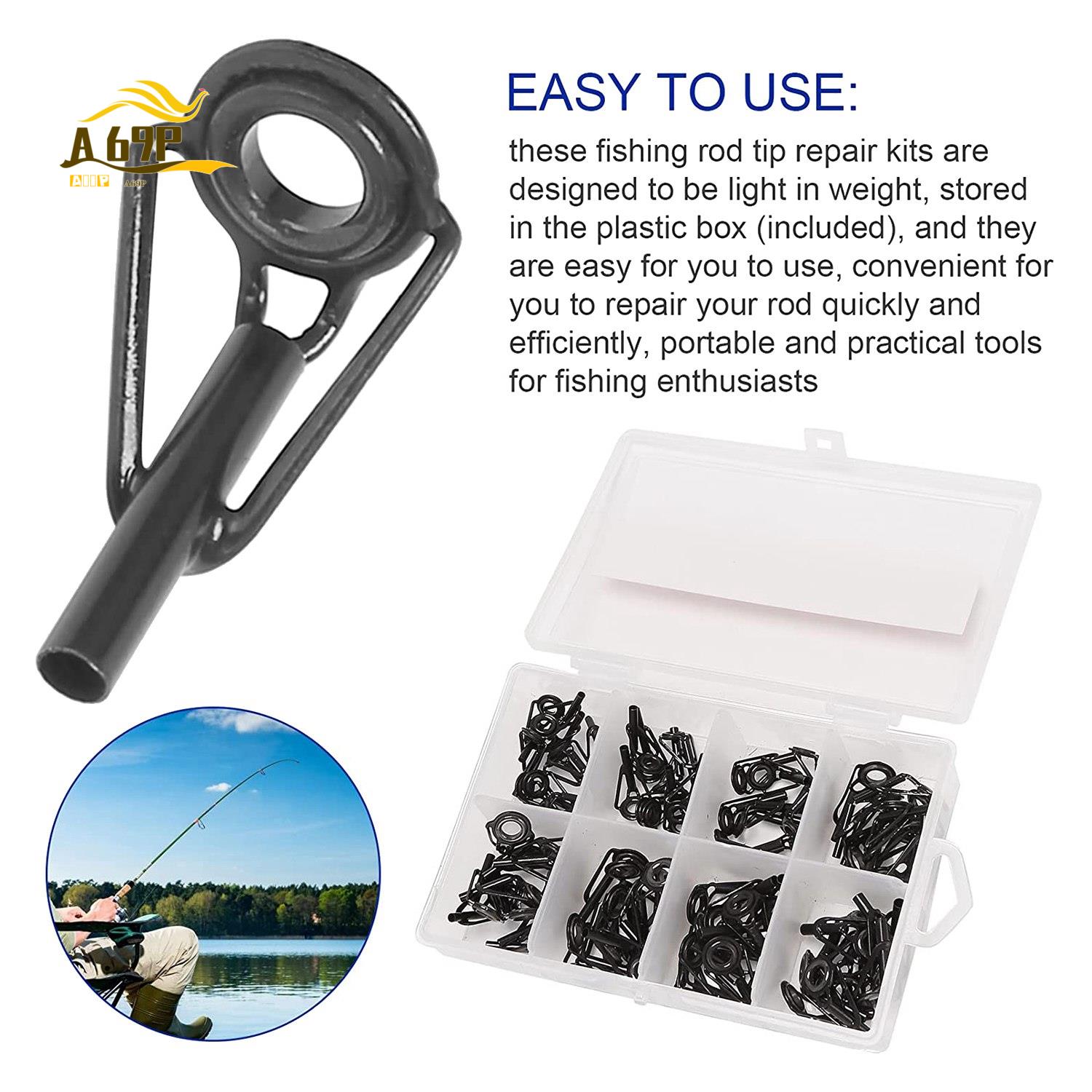 A69P-80 ピース釣り竿先端修理キット淡水海水ロッド用ス - Fishing Rod Tip Replacement のレビューと価格