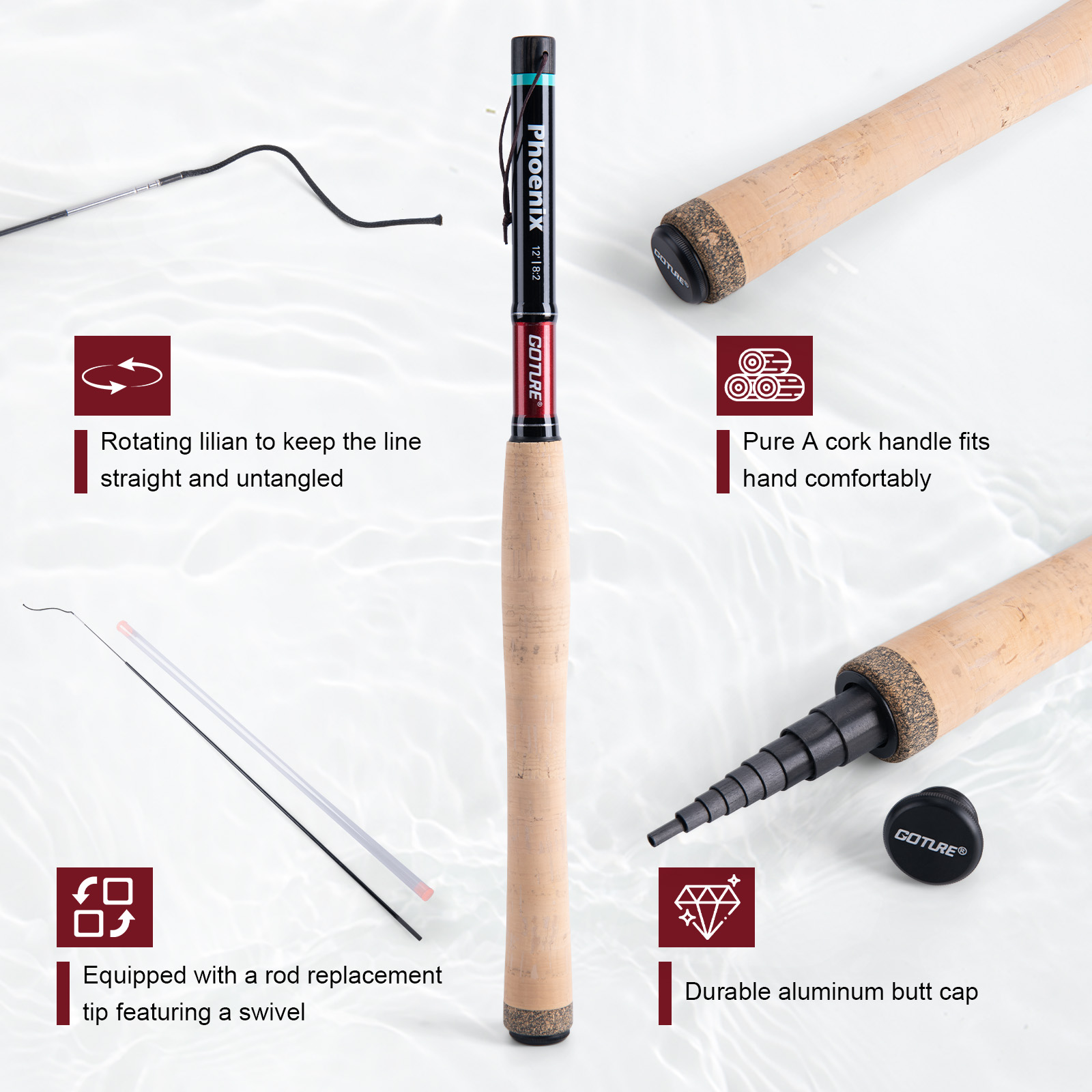 Goture 釣り竿コンボ フライフィッシング テンカラロッ - Fishing Rod Combo のレビューと価格