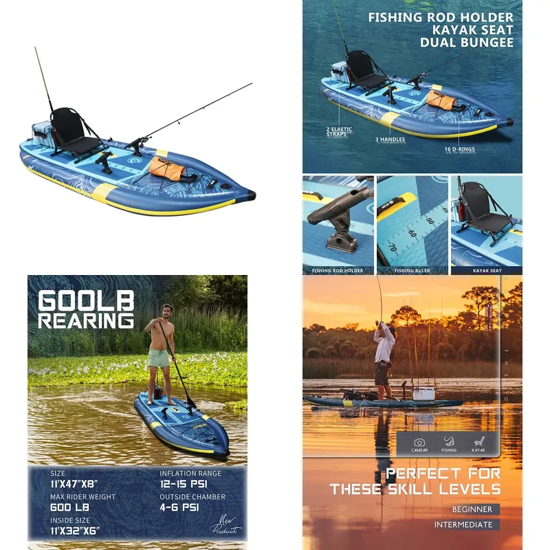 E SUPサーフフィッシングペダルボード - 重量級ロッドホ - Fishing Rod Surf のレビューと価格