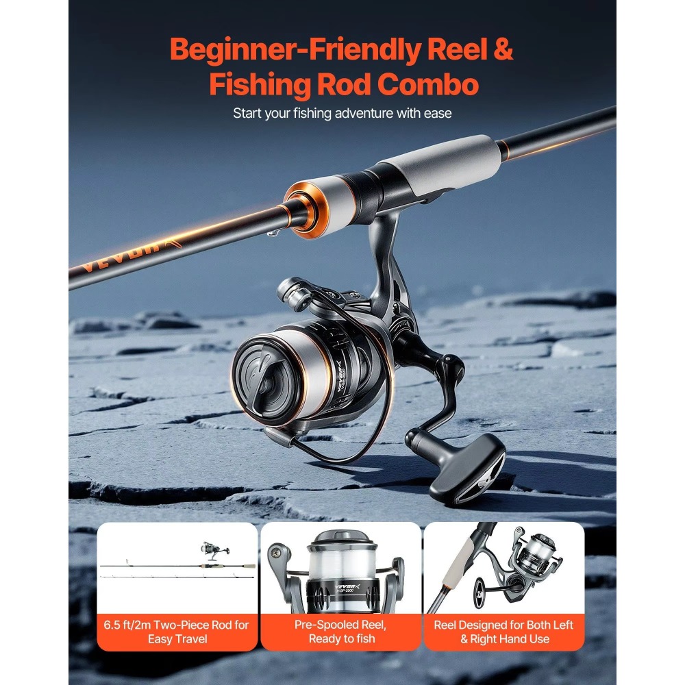 カーボンファイバー製バス釣り竿コンボ 6.5フィート ツーピ - Fishing Rod Carbon Fiber のレビューと価格