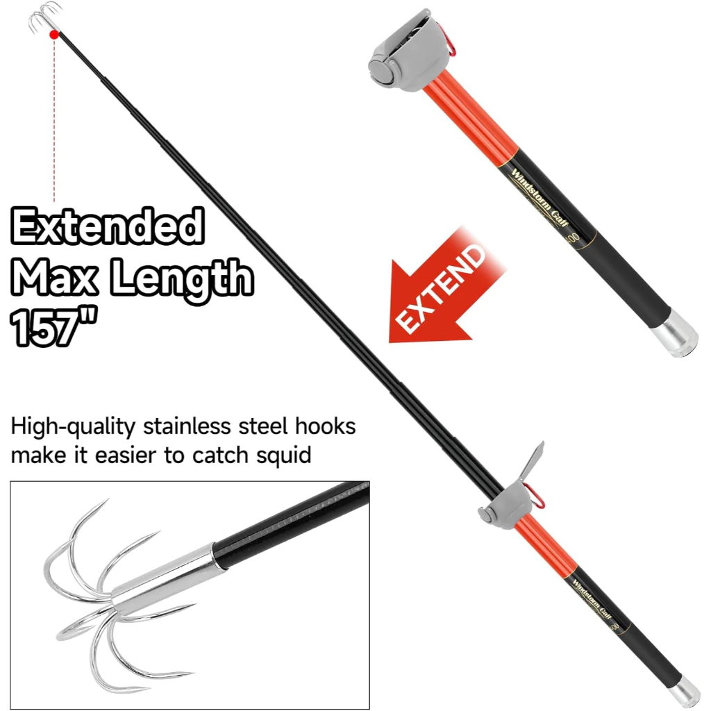 SANLIKE フィッシングイカガフ 3M/4M ステンレス - Fishing Rod Carbon Fiber のレビューと価格