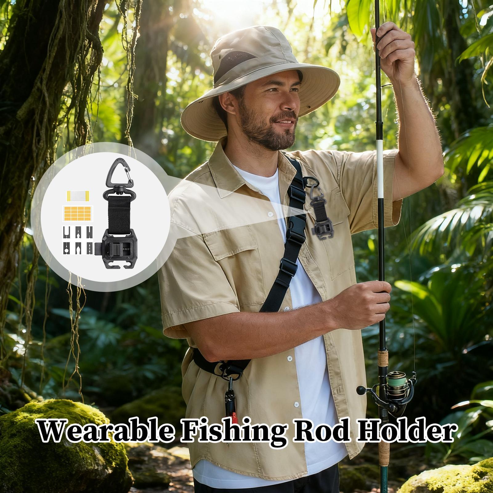 ウェアラブル釣り竿クリップホルダー ポータブルポール 調節可 - Fishing Rod Travel のレビューと価格