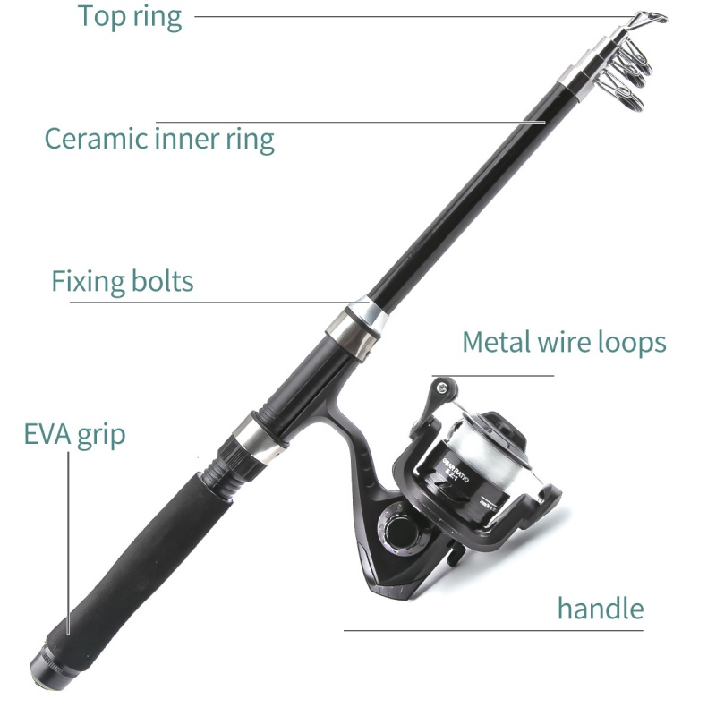釣り竿とリールのコンビネーションキット、伸縮式キャスティング - Fishing Rod Spinning のレビューと価格