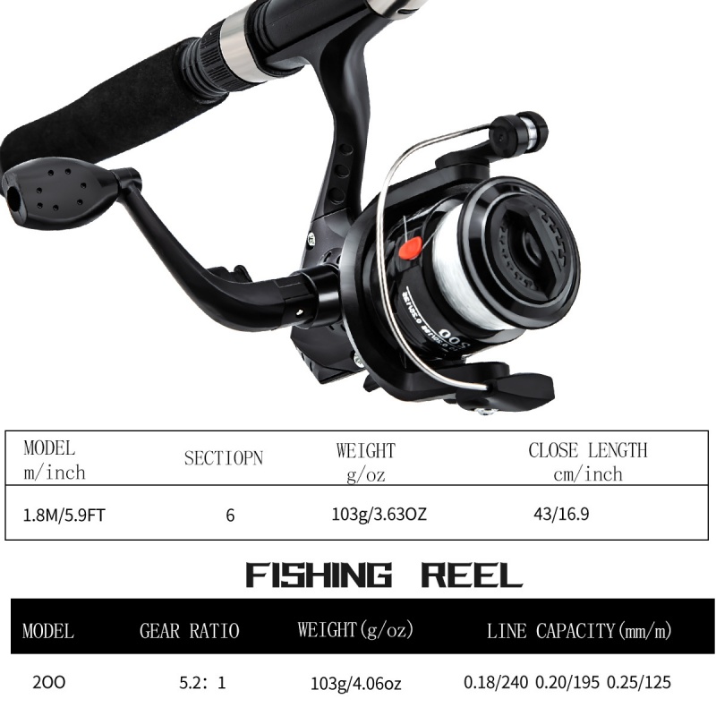 釣り竿とリールのコンビネーションキット、伸縮式キャスティング - Fishing Rod Spinning のレビューと価格