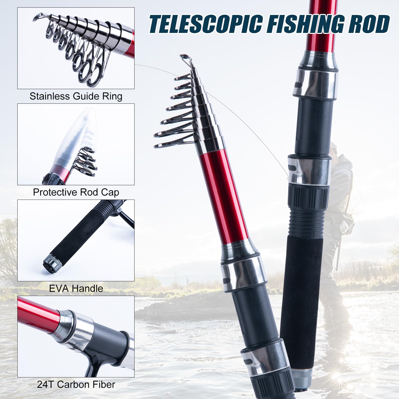 ゴチュール 釣り竿2本とリール2本のコンボセット、フルセット - Fishing Rod Spinning のレビューと価格
