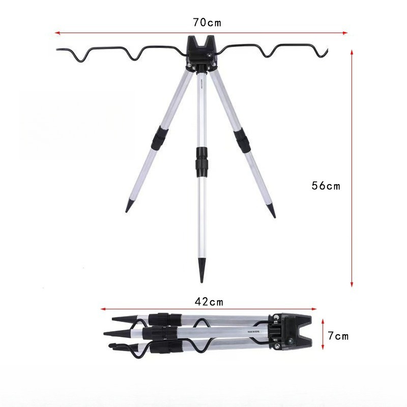 1PC 釣り海竿ブラケットアルミ合金地面挿入三角ブラケット遠 - Fishing Rod Telescopic のレビューと価格