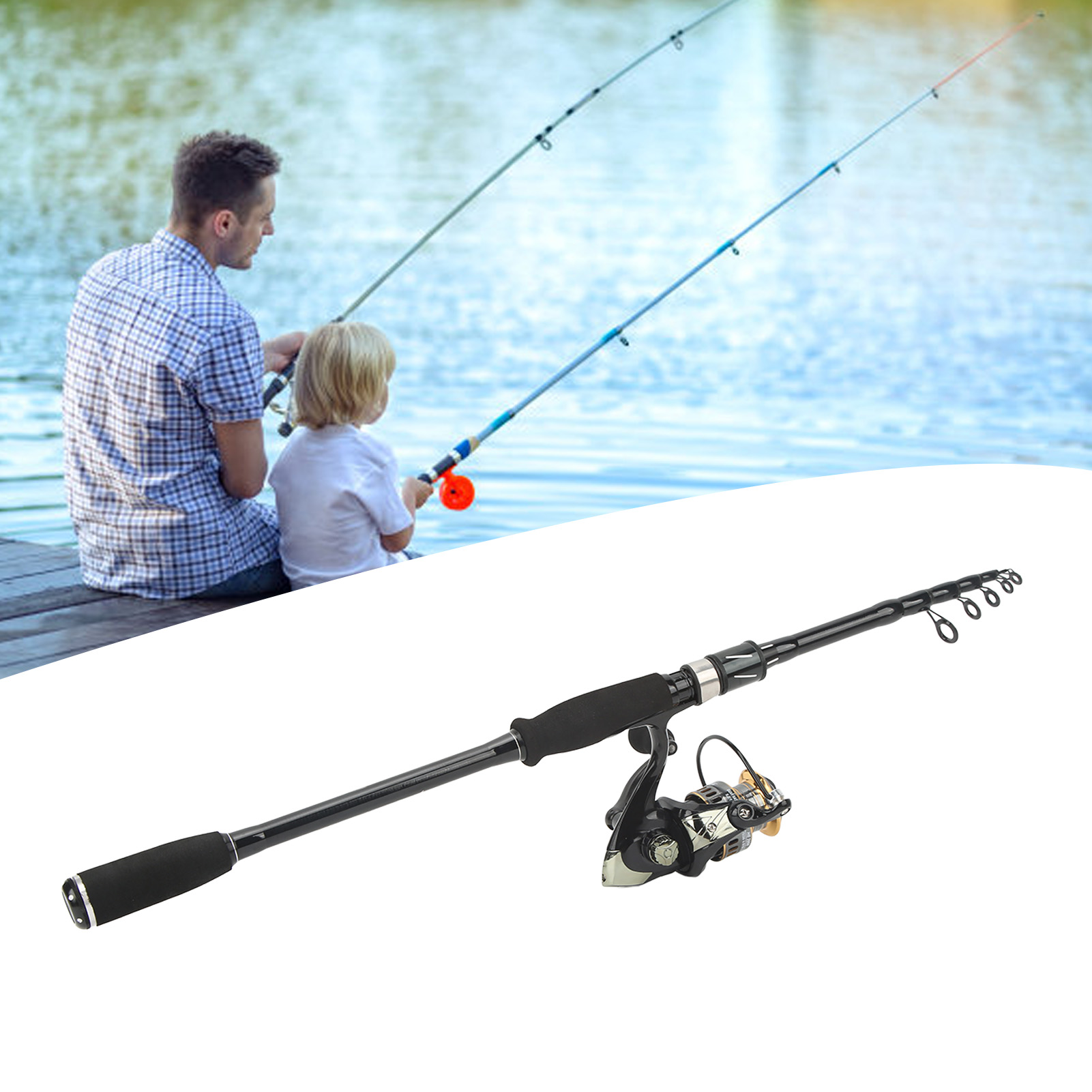 ルアー釣り竿とリールコンボフルセット 208cm カーボンフ - Fishing Rod Spinning のレビューと価格