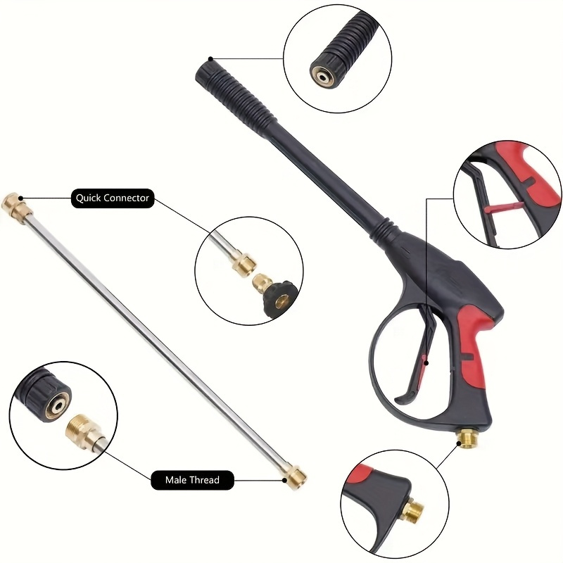 ポータブル高圧洗車ガン、調節可能な延長ロッド付き、家庭用水道 - Fishing Rod Travel のレビューと価格