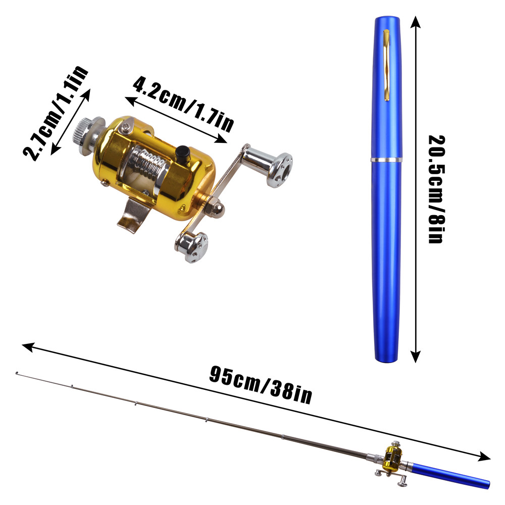 ミニ伸縮式釣り竿,釣り道具,リール,12ユニット - Fishing Rod Fly のレビューと価格